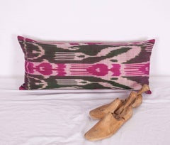 Antique Ikat Pillow Case Fashioned from Early 20th Century Uzbek Ikat