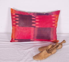 Antique Ikat Pillow Case Fashioned from an Early 20th Century Uzbek Ikat