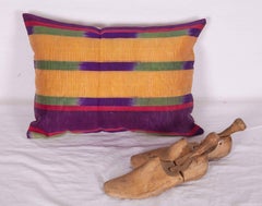 Antique Ikat Pillow Case Fashioned from an Early 20th Century Uzbek Ikat