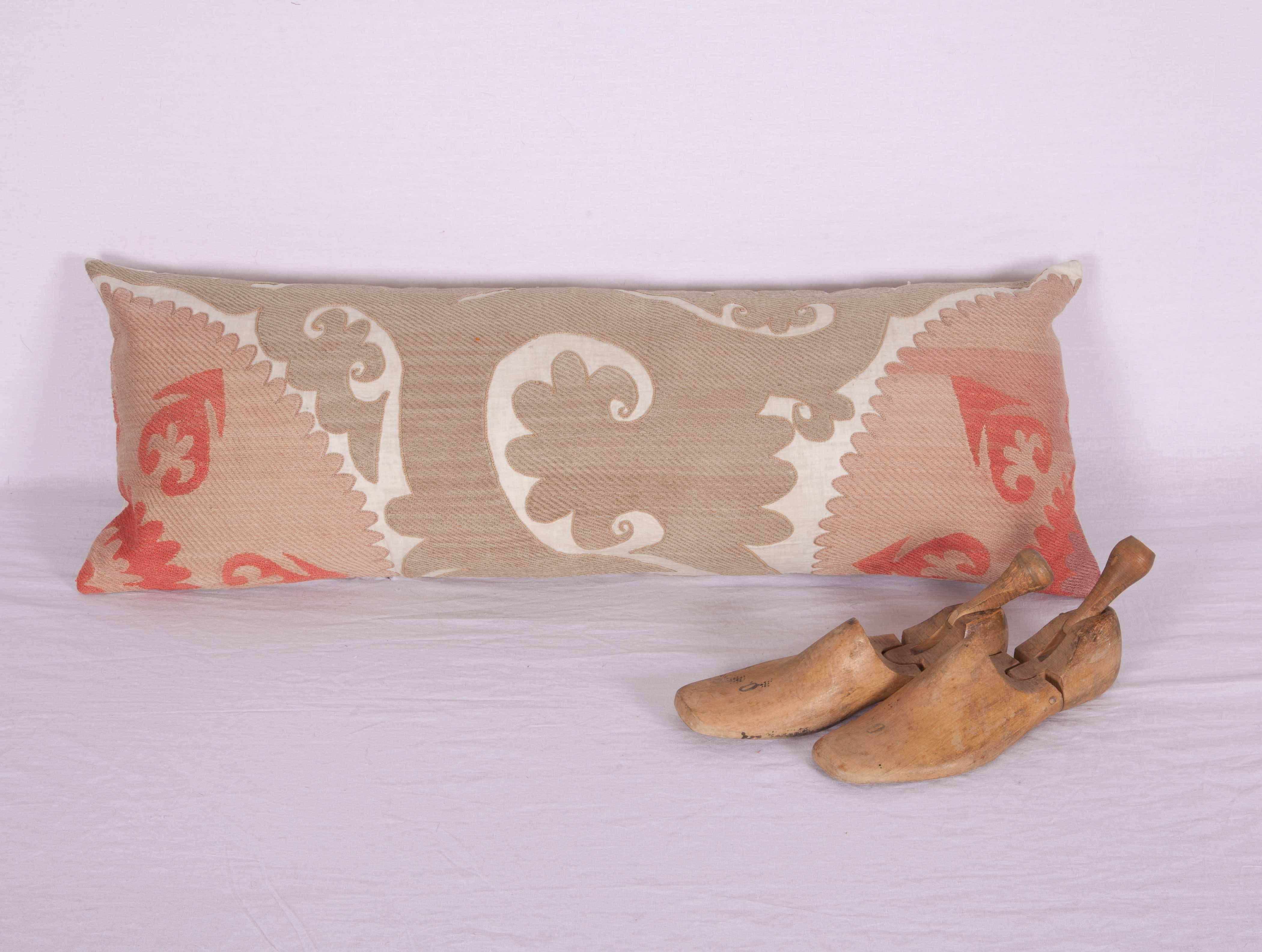 Cotton Suzani Pillow Case Fashioned from Mid-20th Century Samarkand Suzani, Uzbekistan