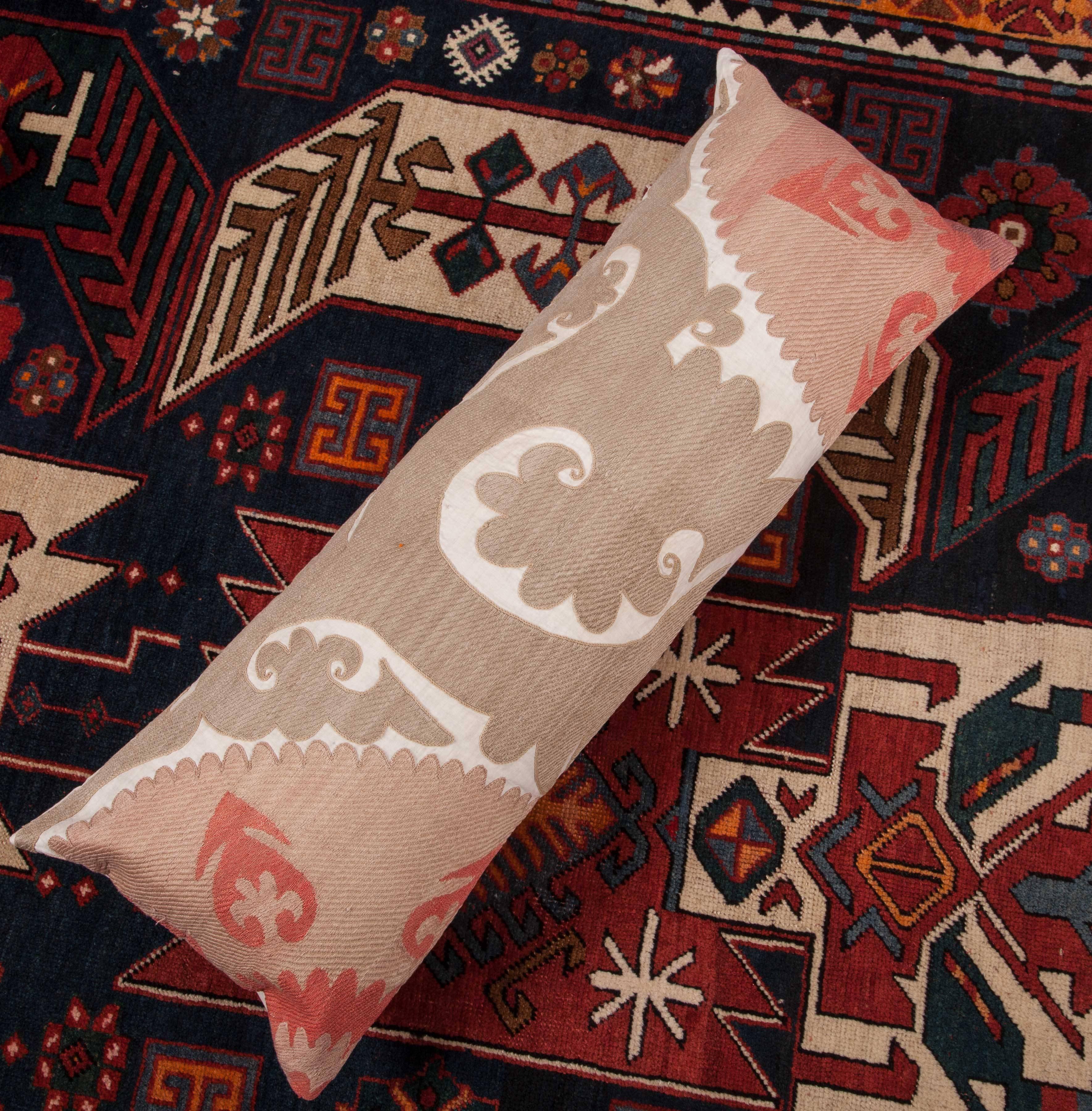 Suzani Pillow Case Fashioned from Mid-20th Century Samarkand Suzani, Uzbekistan 3