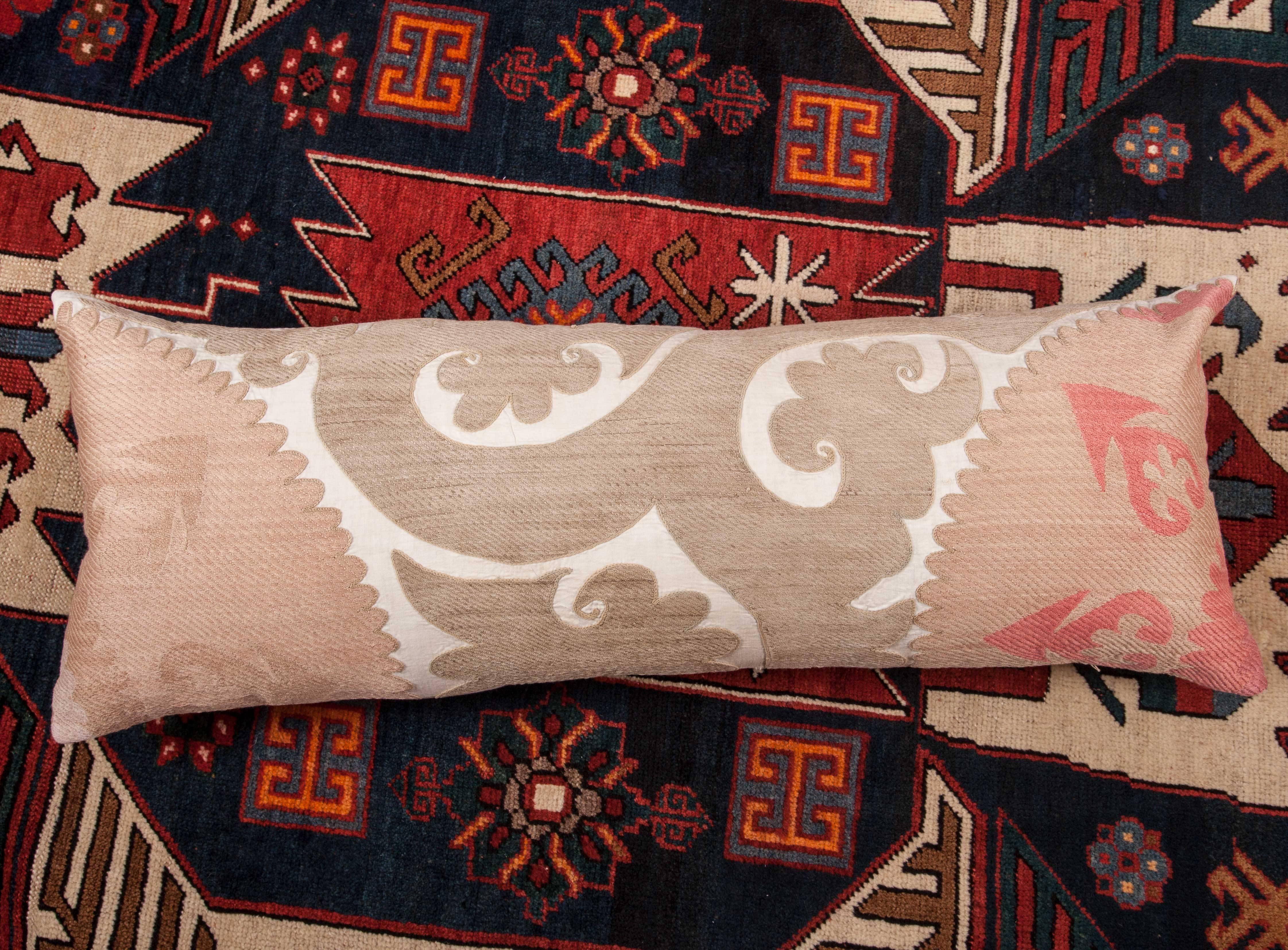 Suzani Pillow Case Fashioned from Mid-20th Century Samarkand Suzani, Uzbekistan 2