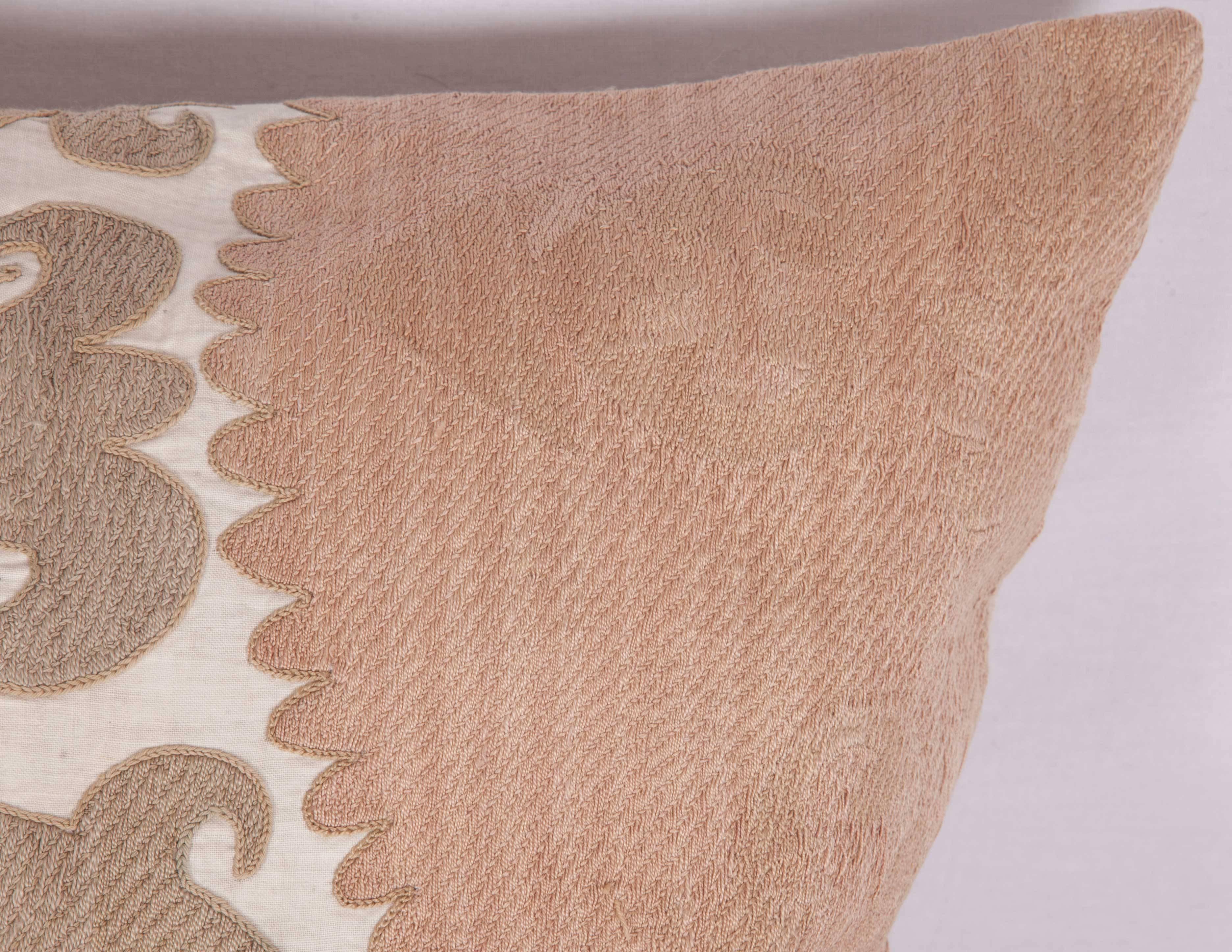 Embroidered Suzani Pillow Case Fashioned from Mid-20th Century Samarkand Suzani, Uzbekistan