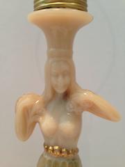 Pair of Art Deco Alacite Mermaid and Panther Lamps