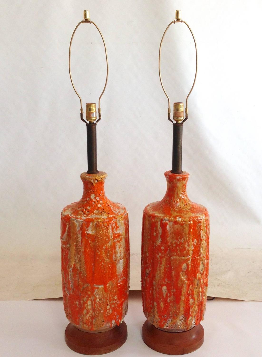 Pair of 1960s European Fat Glazed "Lava" Lamps For Sale at 1stdibs