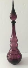 Italian Empoli Amethyst Optic Art Glass Decanter