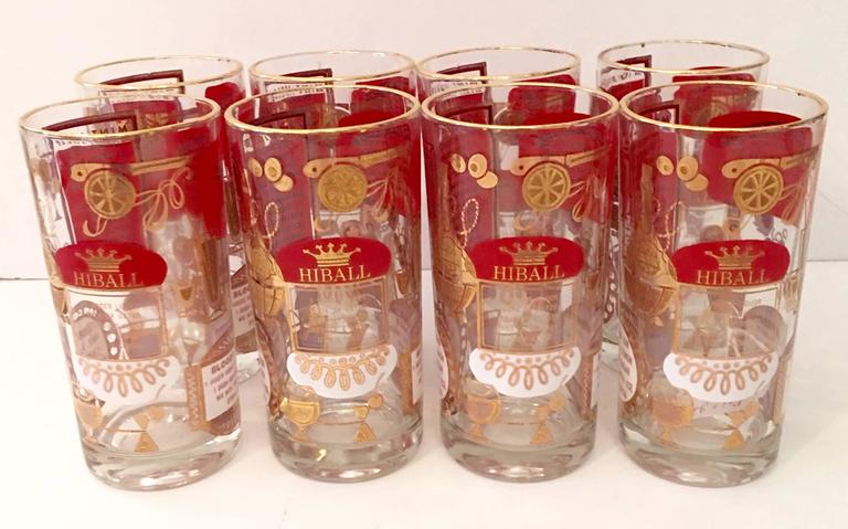 Vintage Set of 8 Cocktail Recipe Highball Glasses - Found