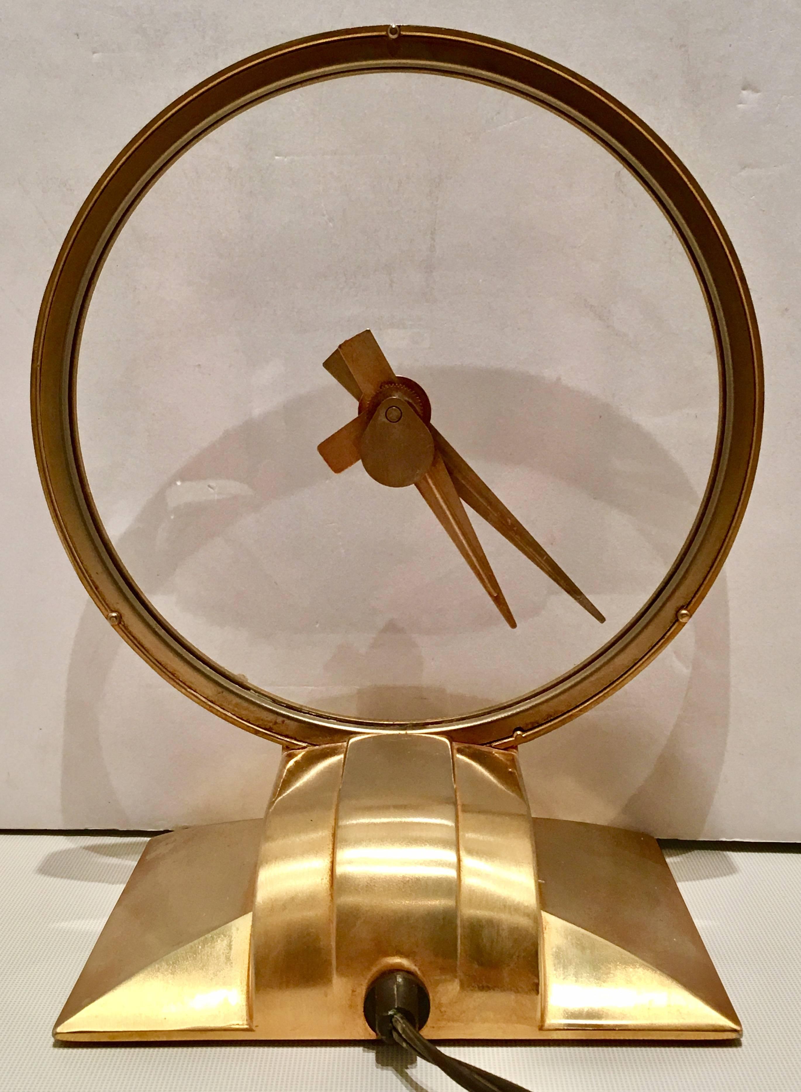 Art Deco Jefferson Brass Golden Hour Ghost Clock