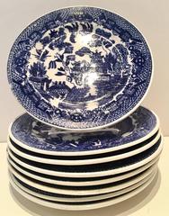 1920s Japanese 23 Piece Ceramic "Blue Willow" Dish Set