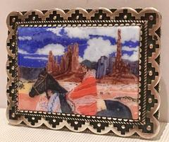 Vintage Sterling Silver & Porcelain Slide and Brooch