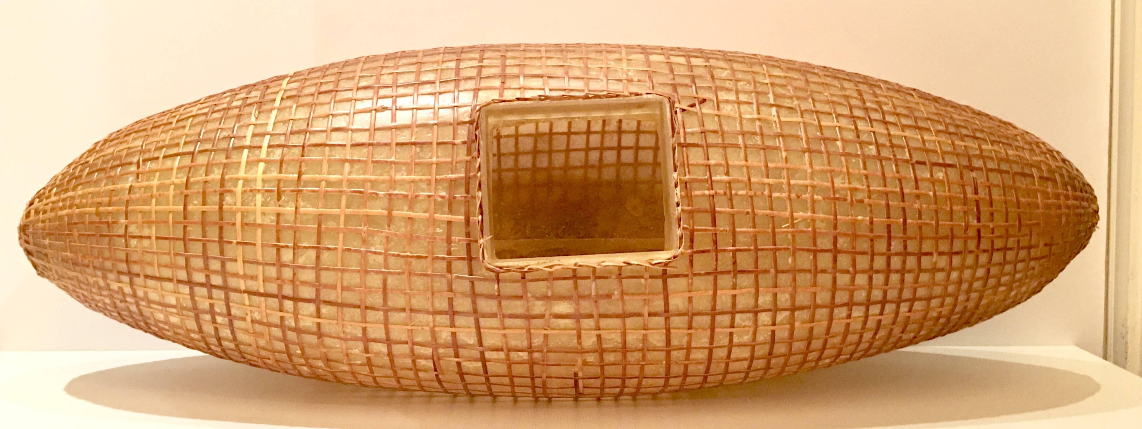 Mid-Century Japanese Rattan and Fiberglass 