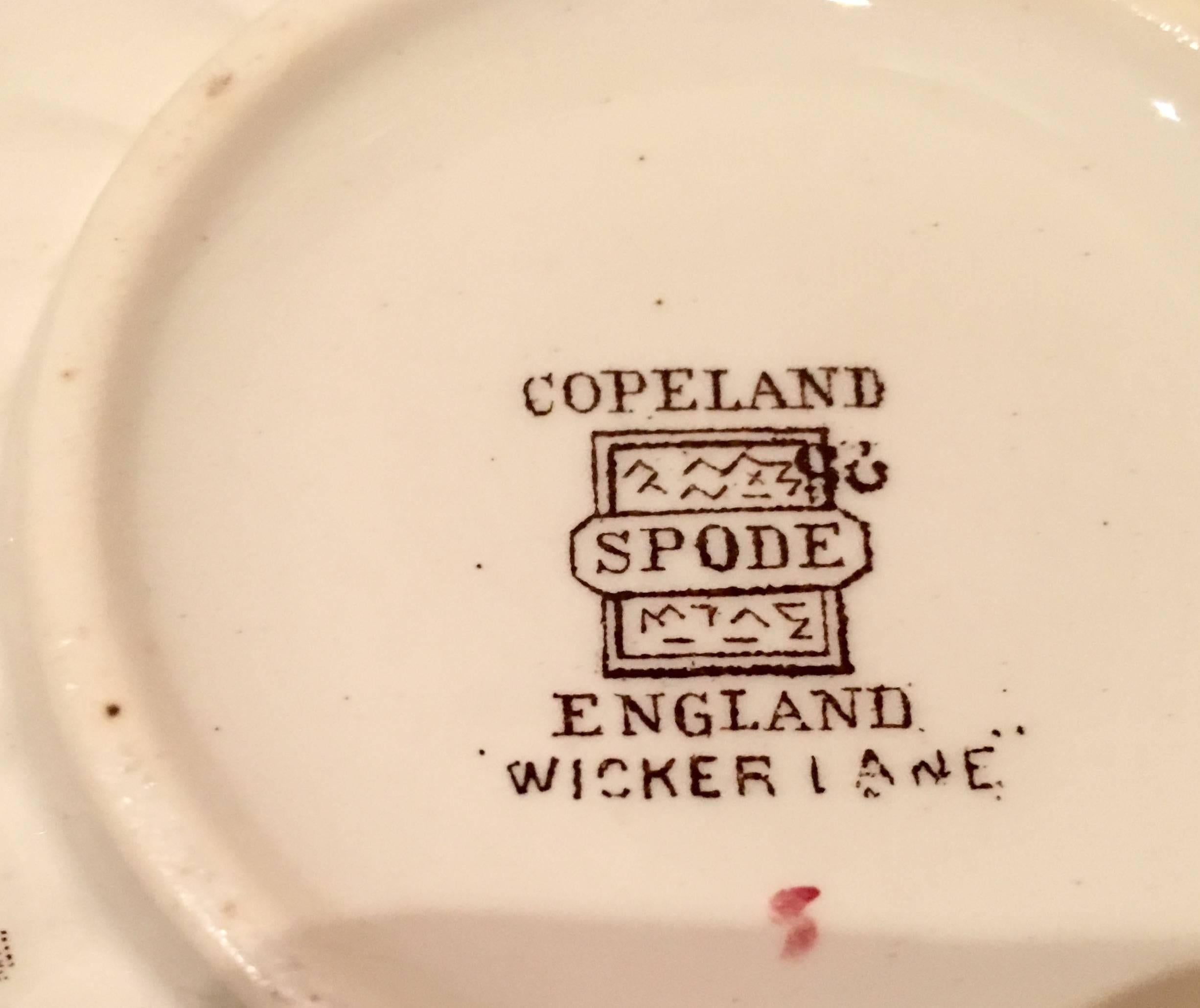 Hand-Painted 1940s S/6 Copeland Spode Cream Soup Bowls, 