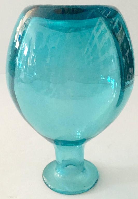 Vintage Midcentury Swedish Optic Blown Glass Decanter For Sale at 1stdibs