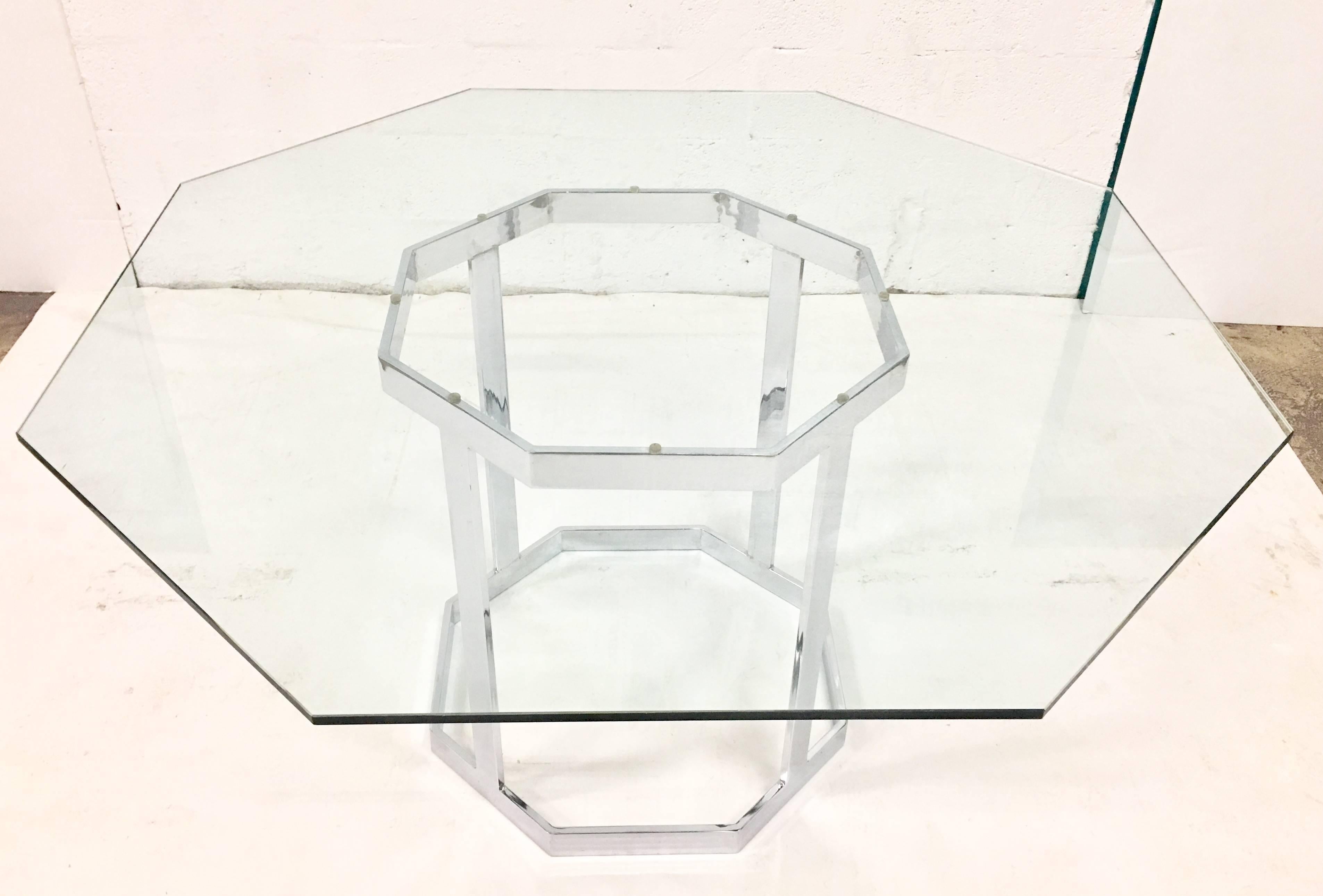 octagon glass top dining table