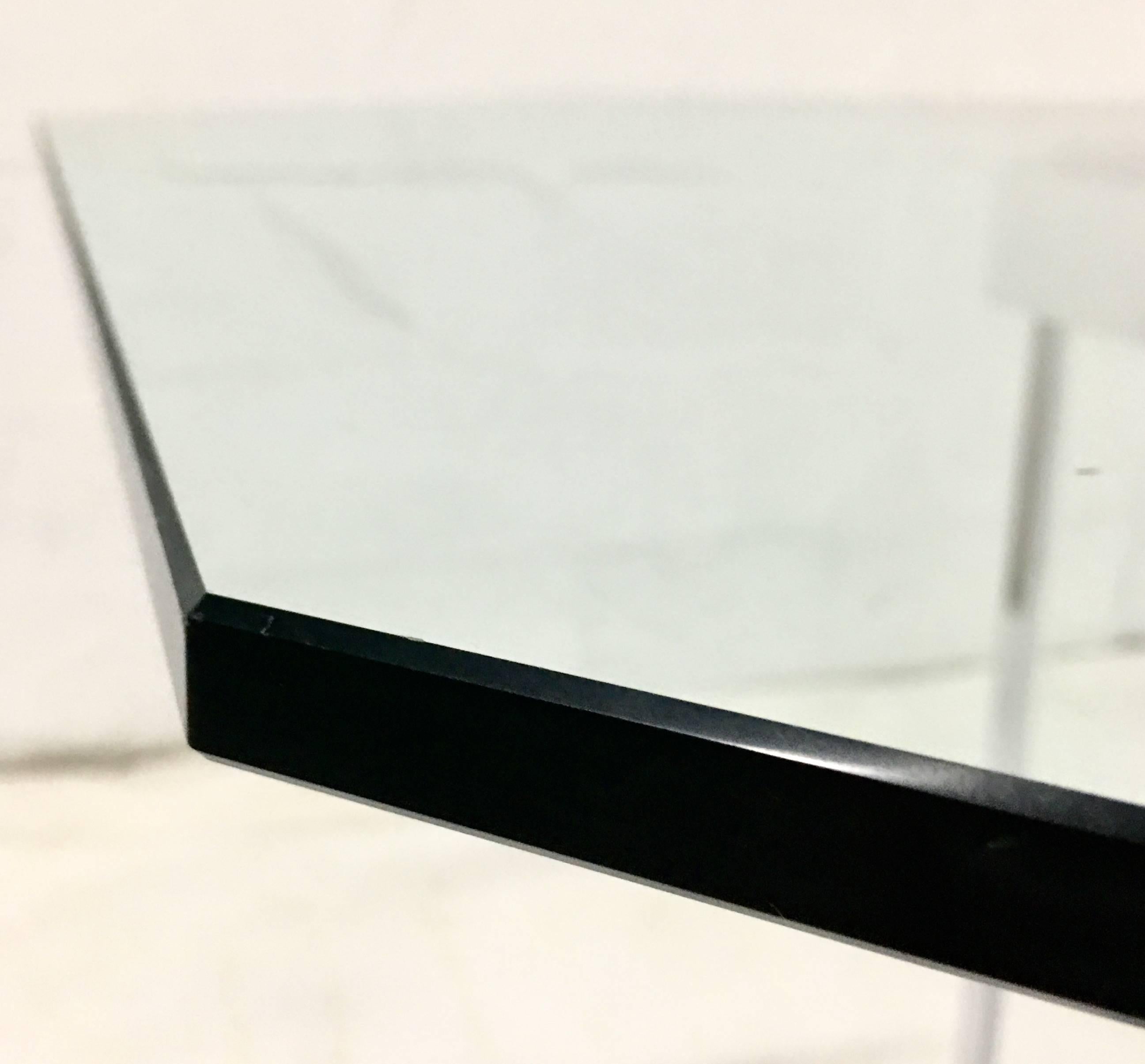 20th Century Milo Baughman Style Octagon Chrome & Glass Top Dining Table