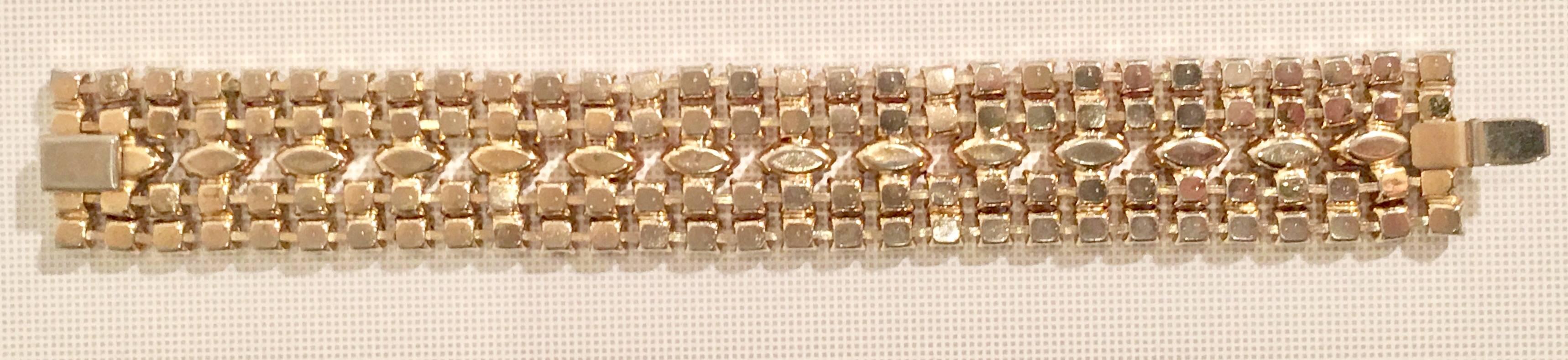 Vintage Pink and Opal Gold Set Rhiestone Link Bracelet 4