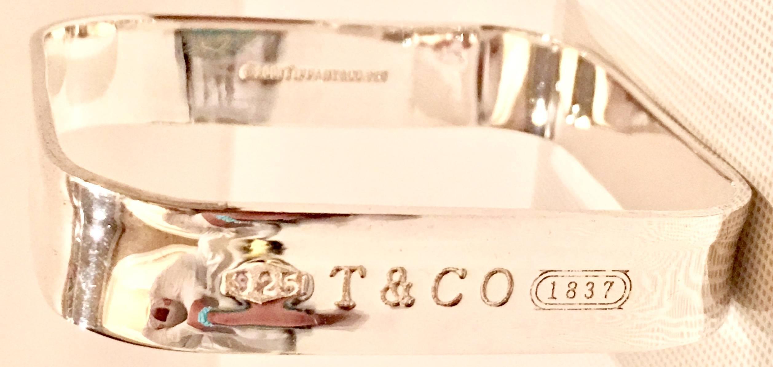 American 21st Century Tiffany & Company Sterling Silver Square Bangle Bracelet