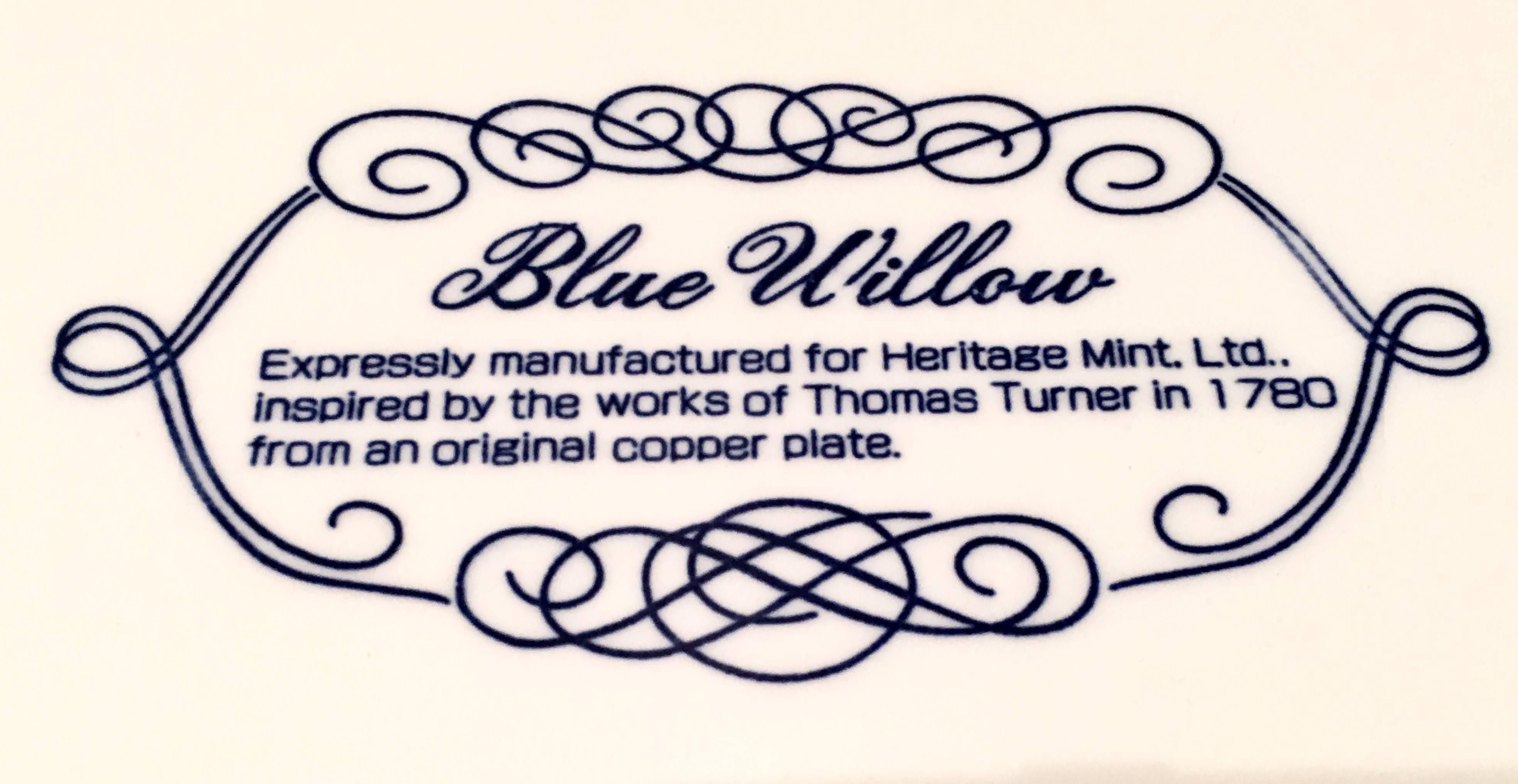 20th Century Vintage Blue Willow Large Oval Serving Platter