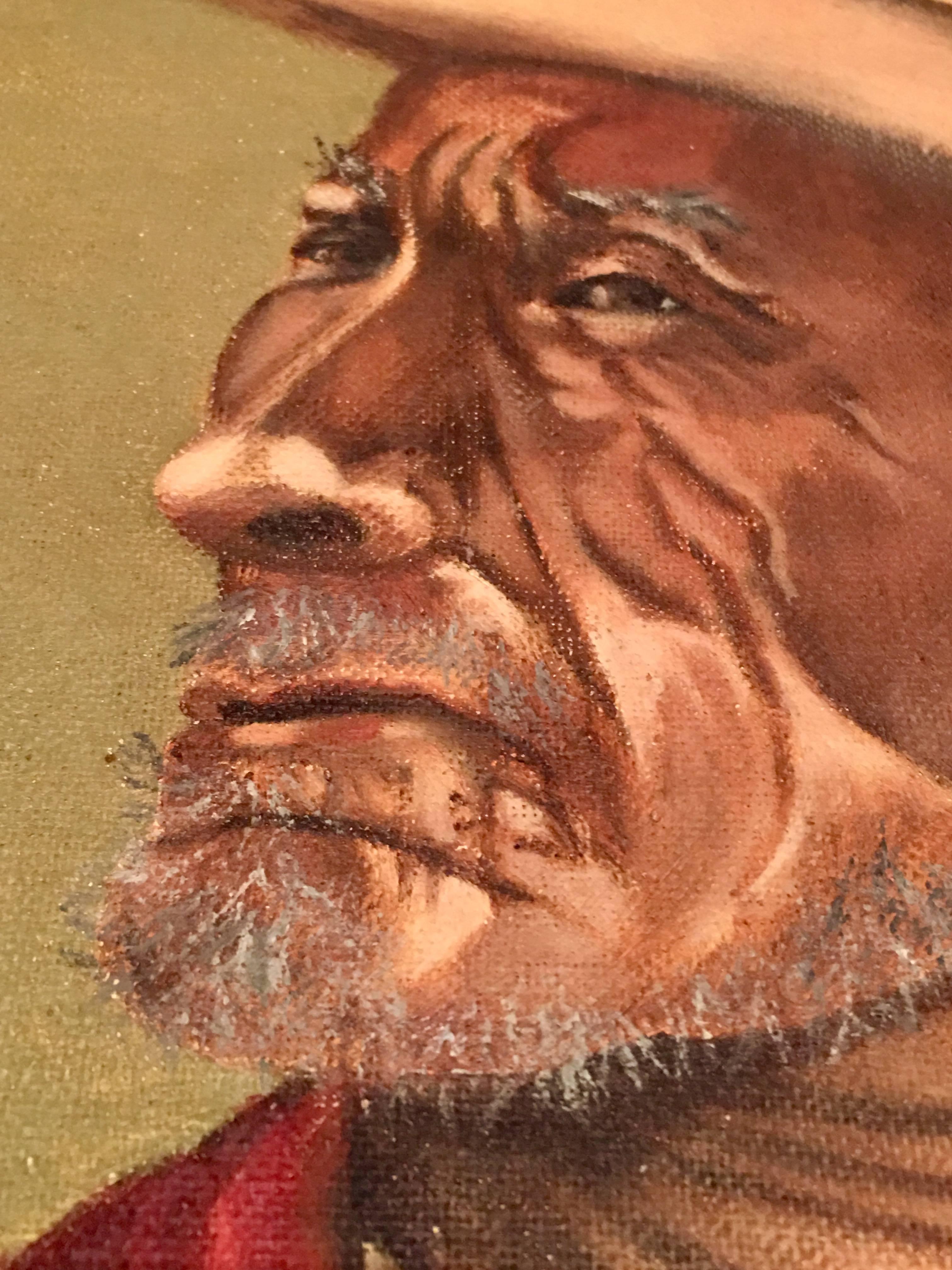 American Mid-Century Original Oil Painting 