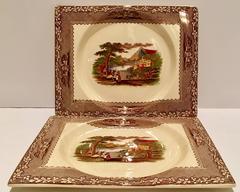 Mid-20th Century Royal Staffordshire Pair Of Transferware Square Plates
