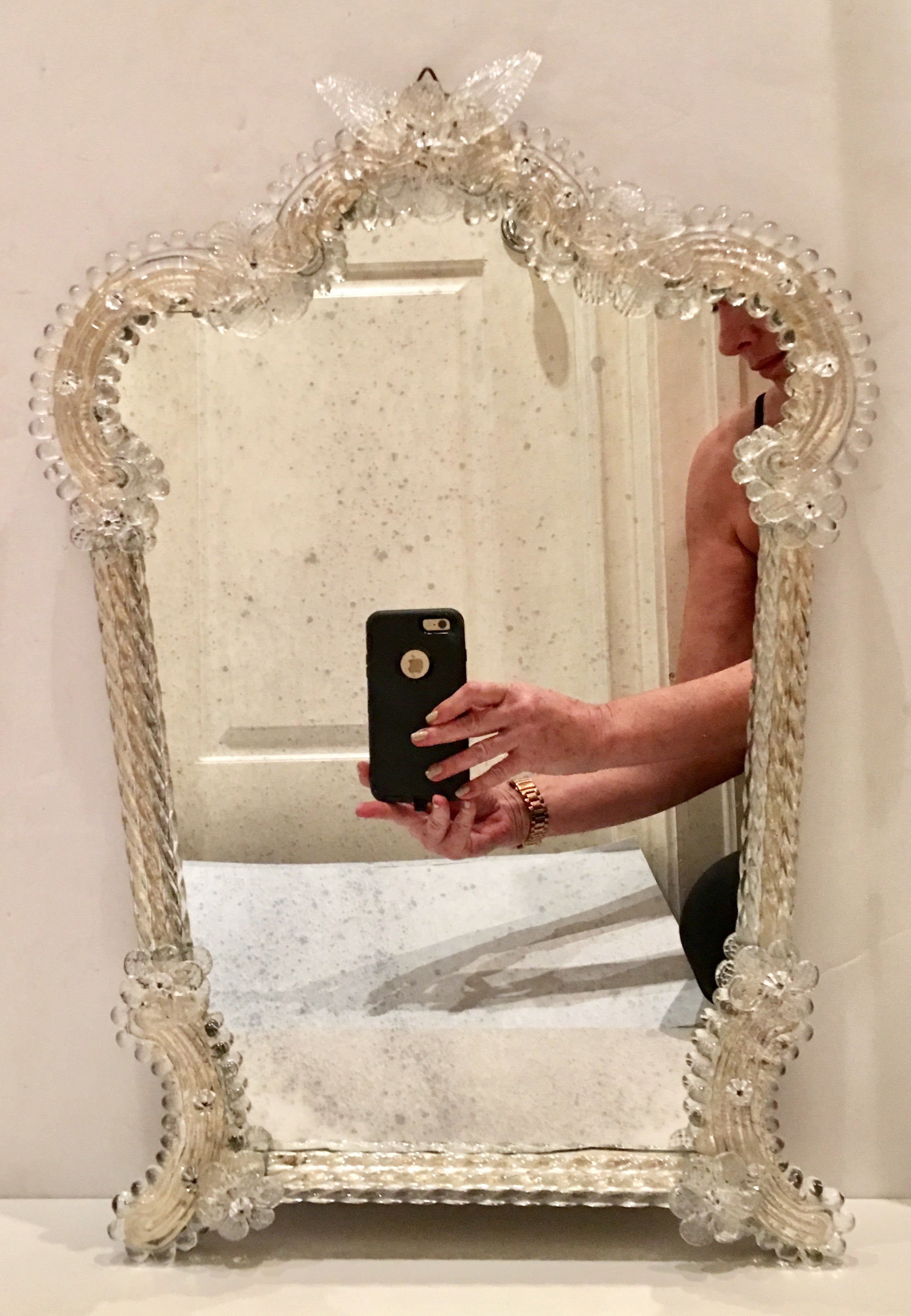 Italian Venetian Murano Gl Gold Dust Framed Antique Mirror At Italian Venetian Murano Gl Gold Dust