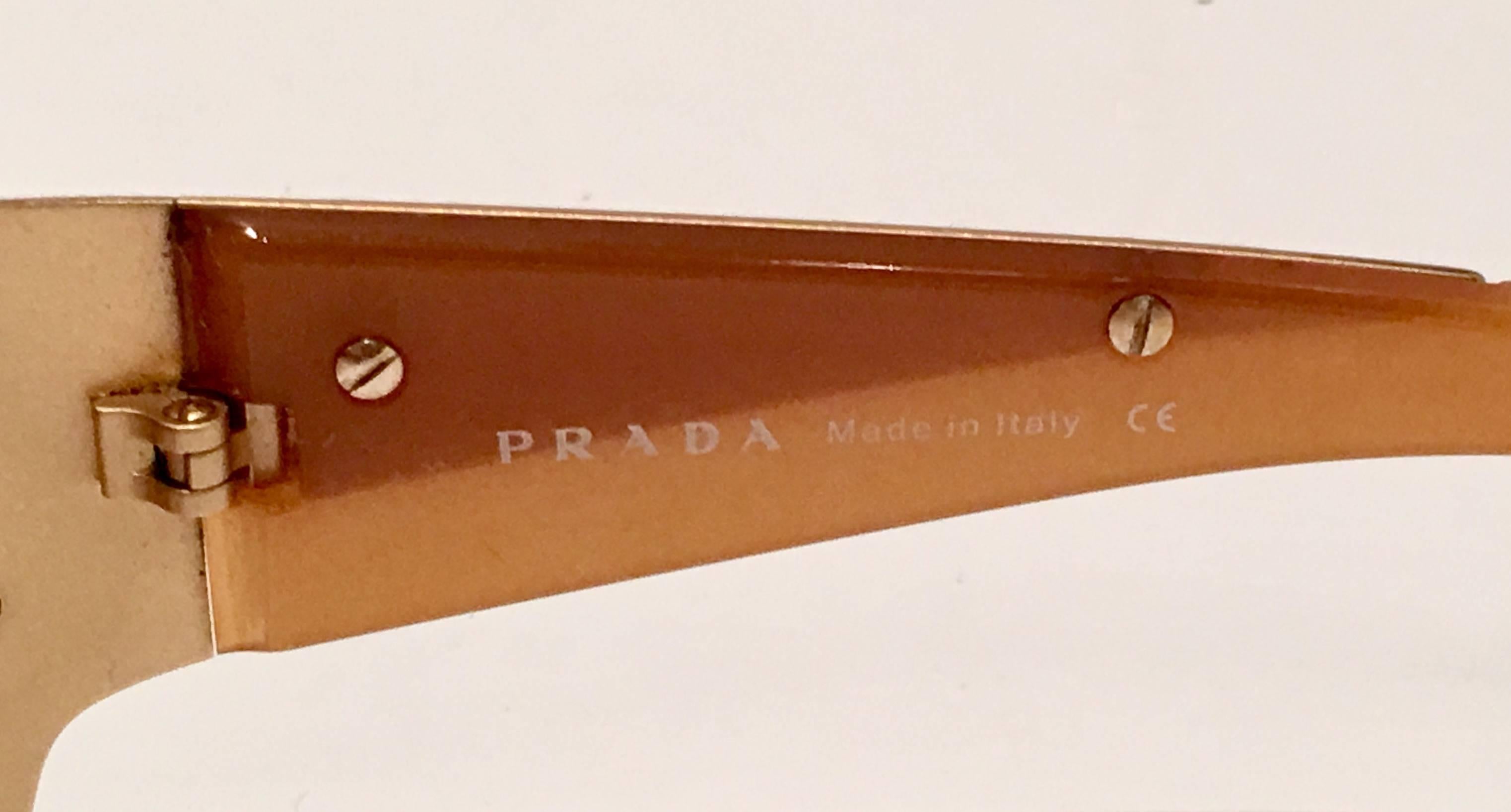 Vintage Prada Sport Gold Shield Sunglasses 1