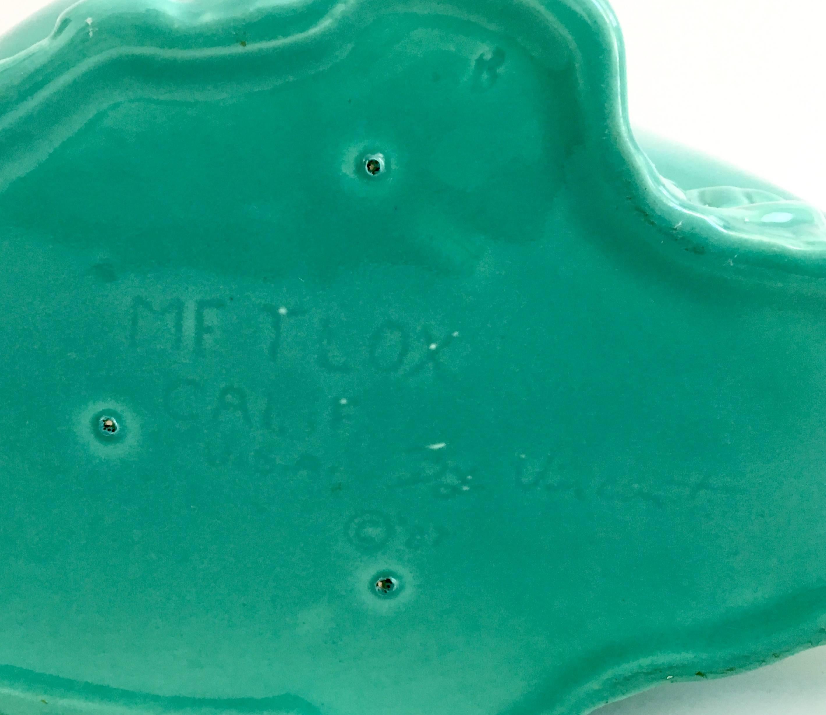 Large Ceramic Turquiose Dinasour Cookie Jar by, Metlox 3