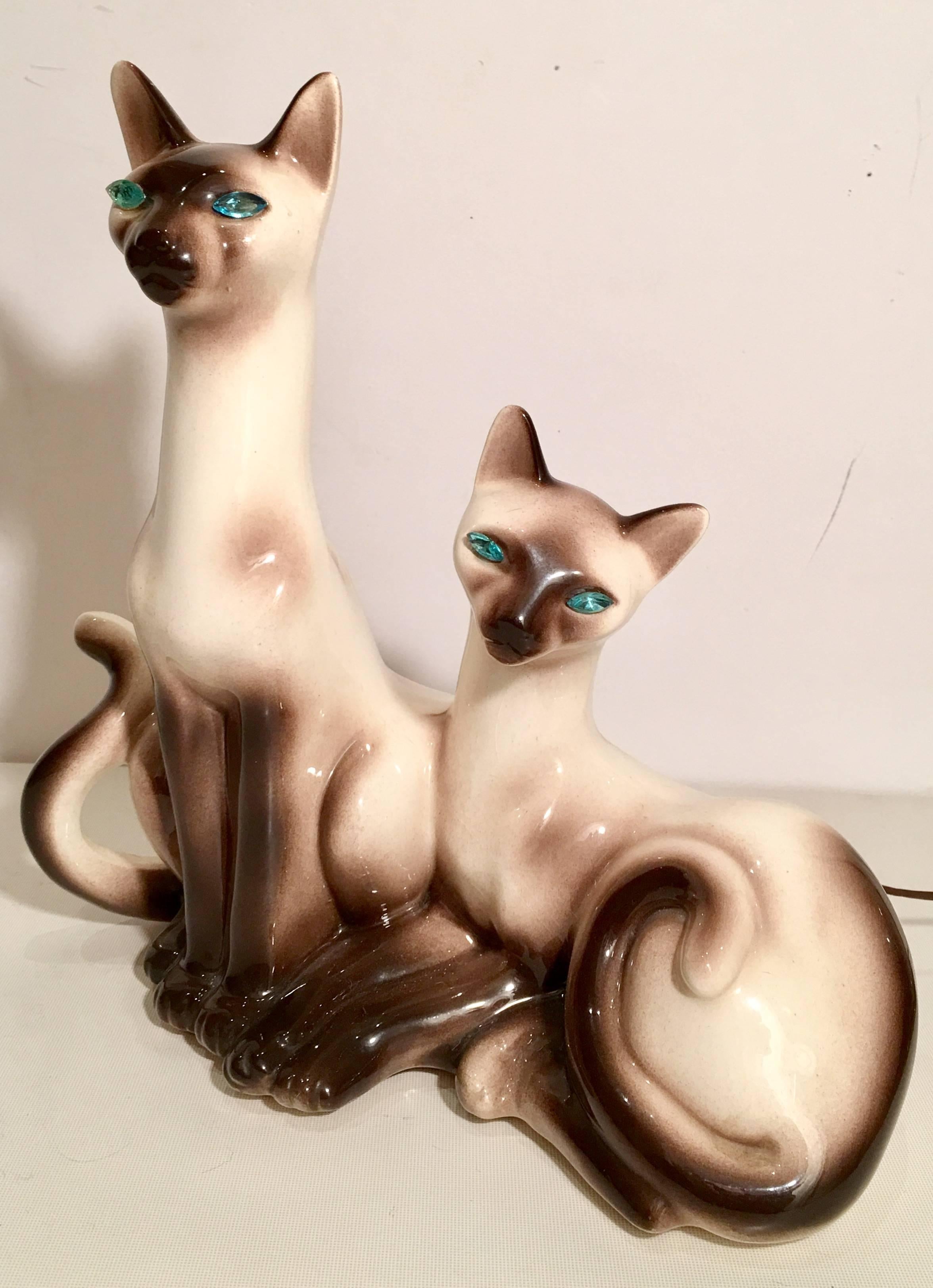 siamese cat lamp vintage