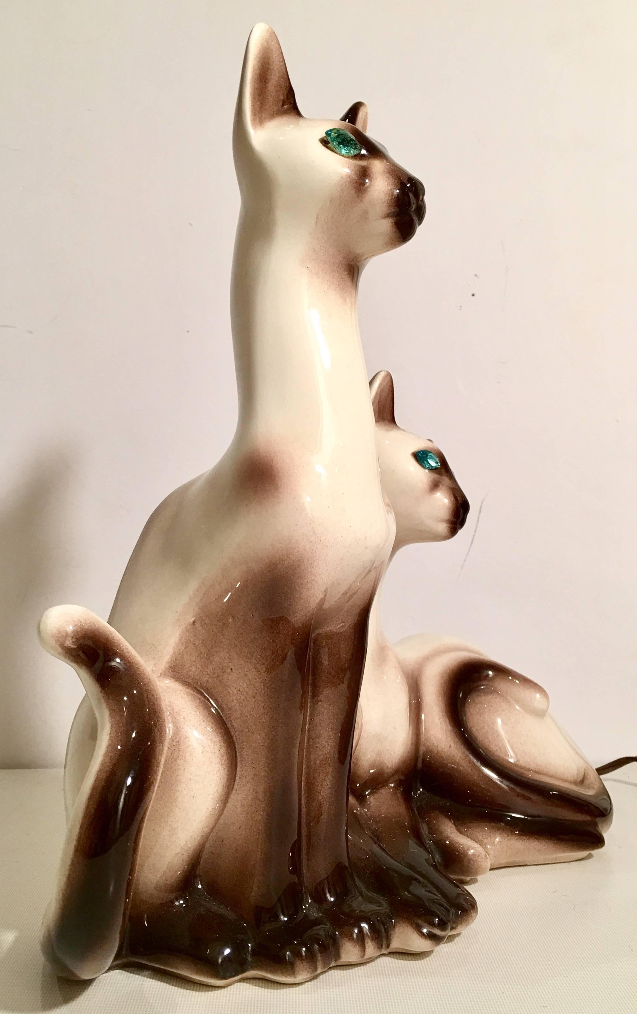 1950s siamese cat lamp