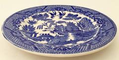 Antique Japanese "Blue Willow" Plates Set of Seven