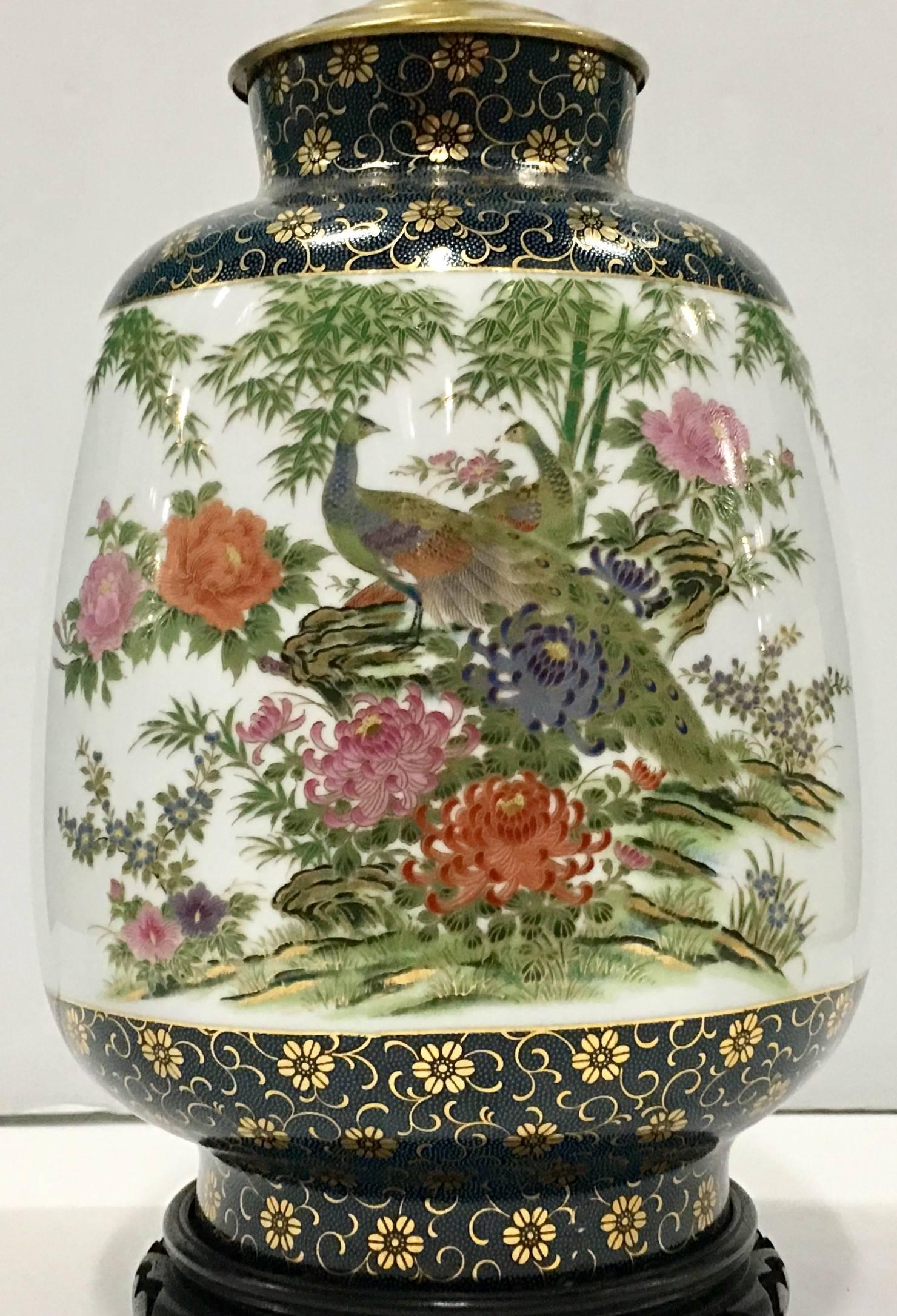 Chinoiserie Vintage Frederick Cooper Hand-Painted Porcelain and Gilt 