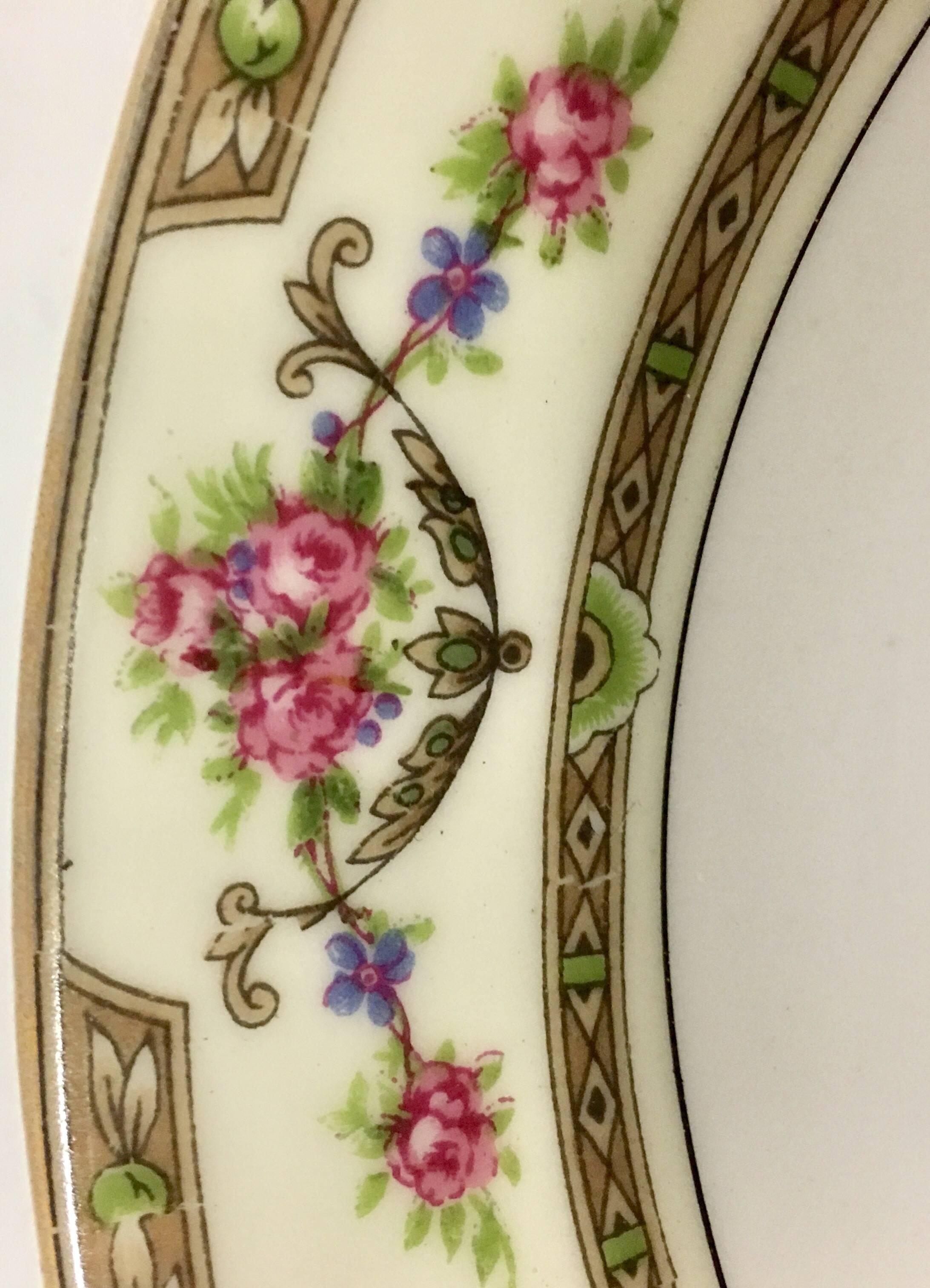 Art Nouveau Limoges France Porcelain Dinnerware Set of 15, 
