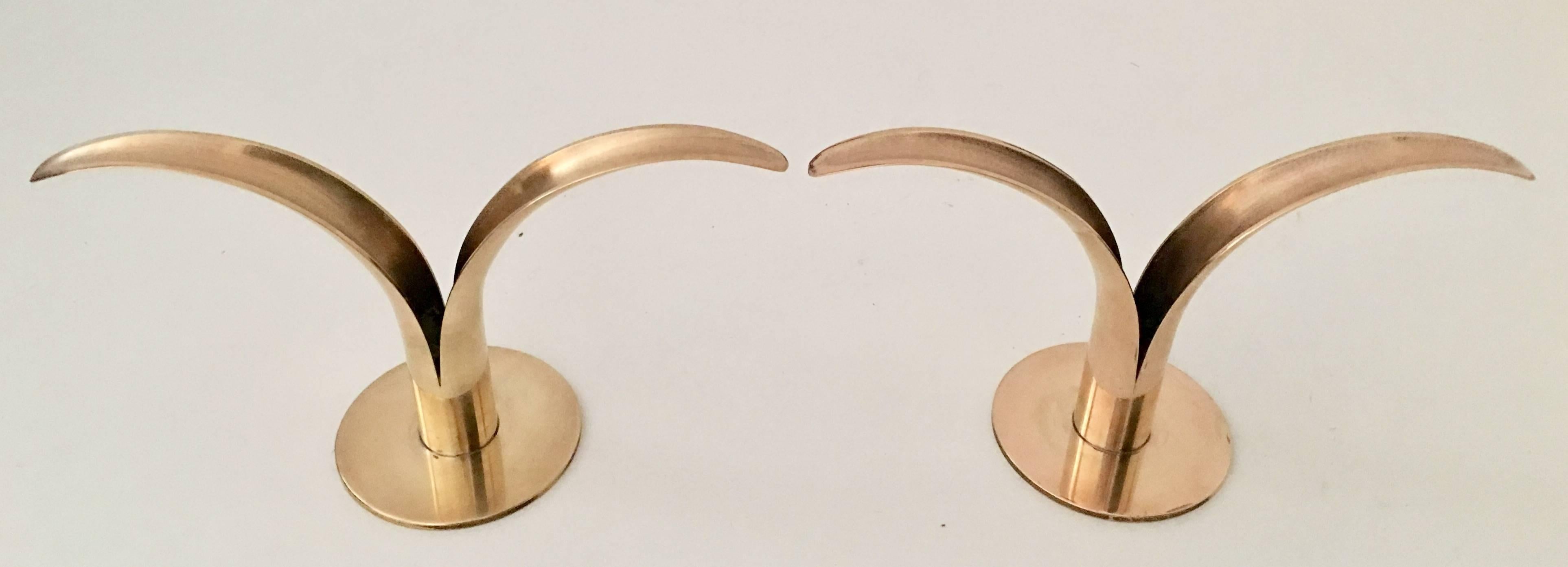 Art Deco Pair of Mid-Century Swedish Brass 