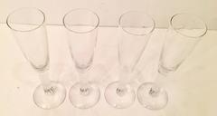 Baccarat France Crystal Champagne Flute "Lyra" Set of Four