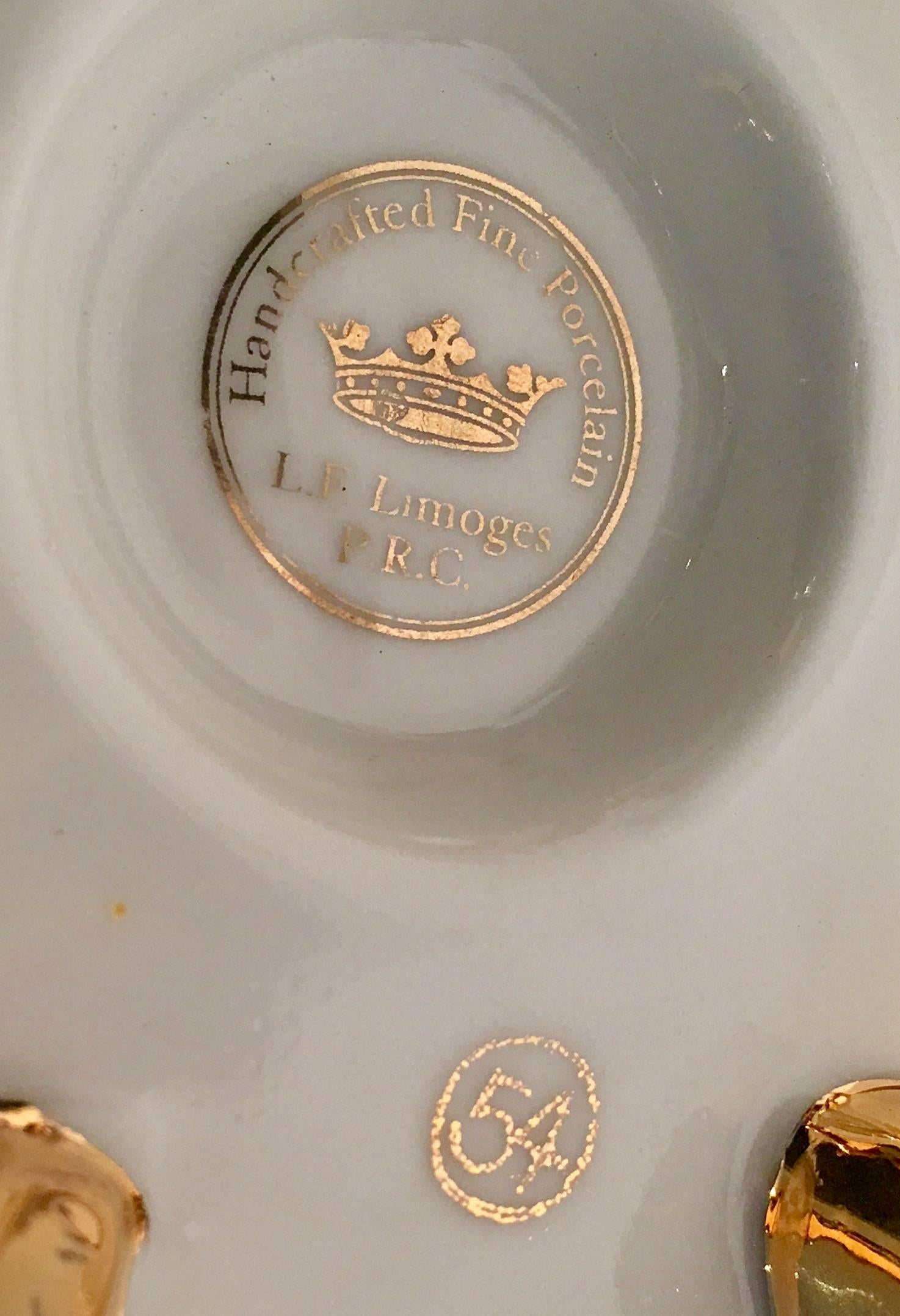 Vintage Limoges Porcelain and 22-Karat Gold Footed Box 1