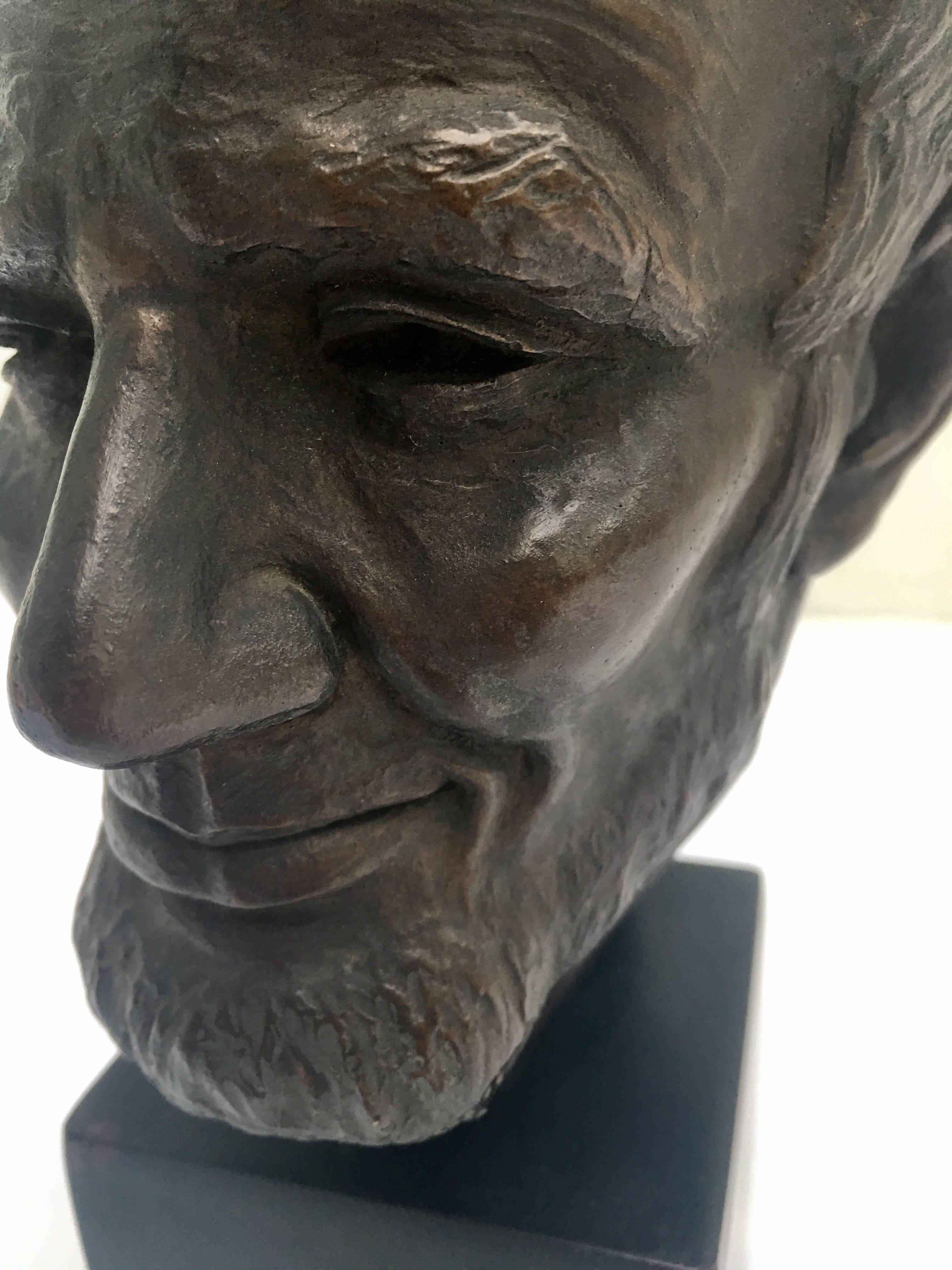 20th Century Mid-Century Bronze Bust of Abraham Lincoln
