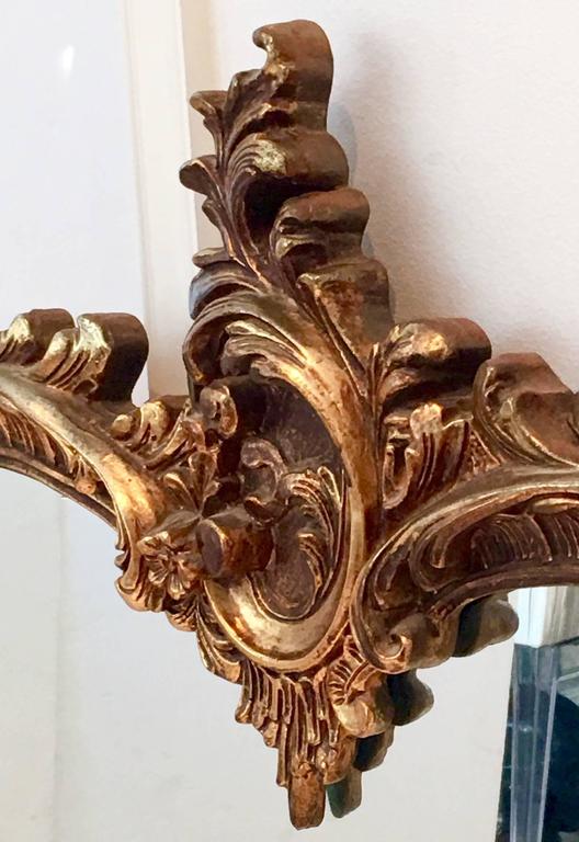 Monumental Vintage French Baroque Style Ornate Gold Gilt Mirror For