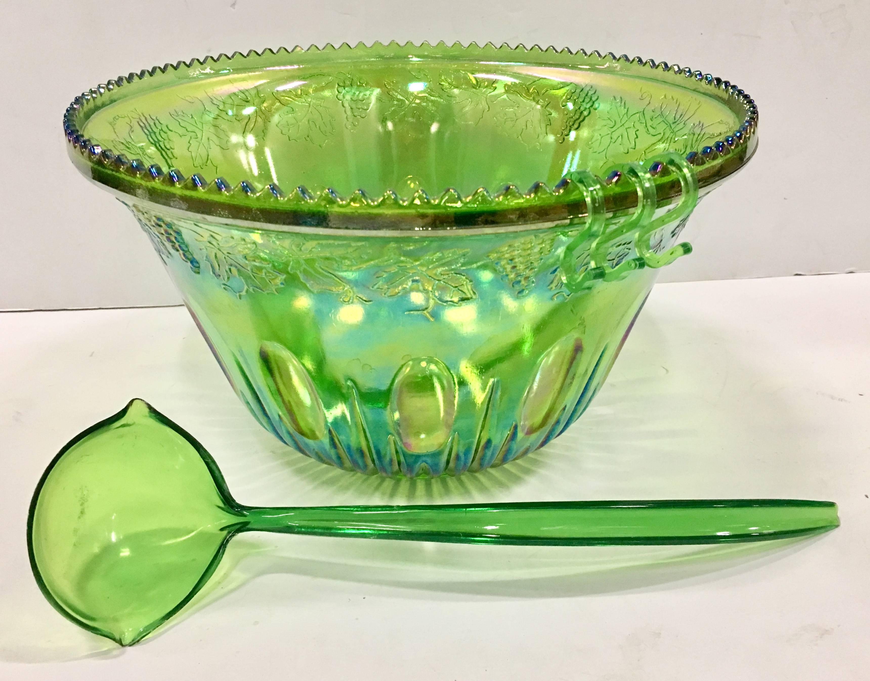green punch bowl set