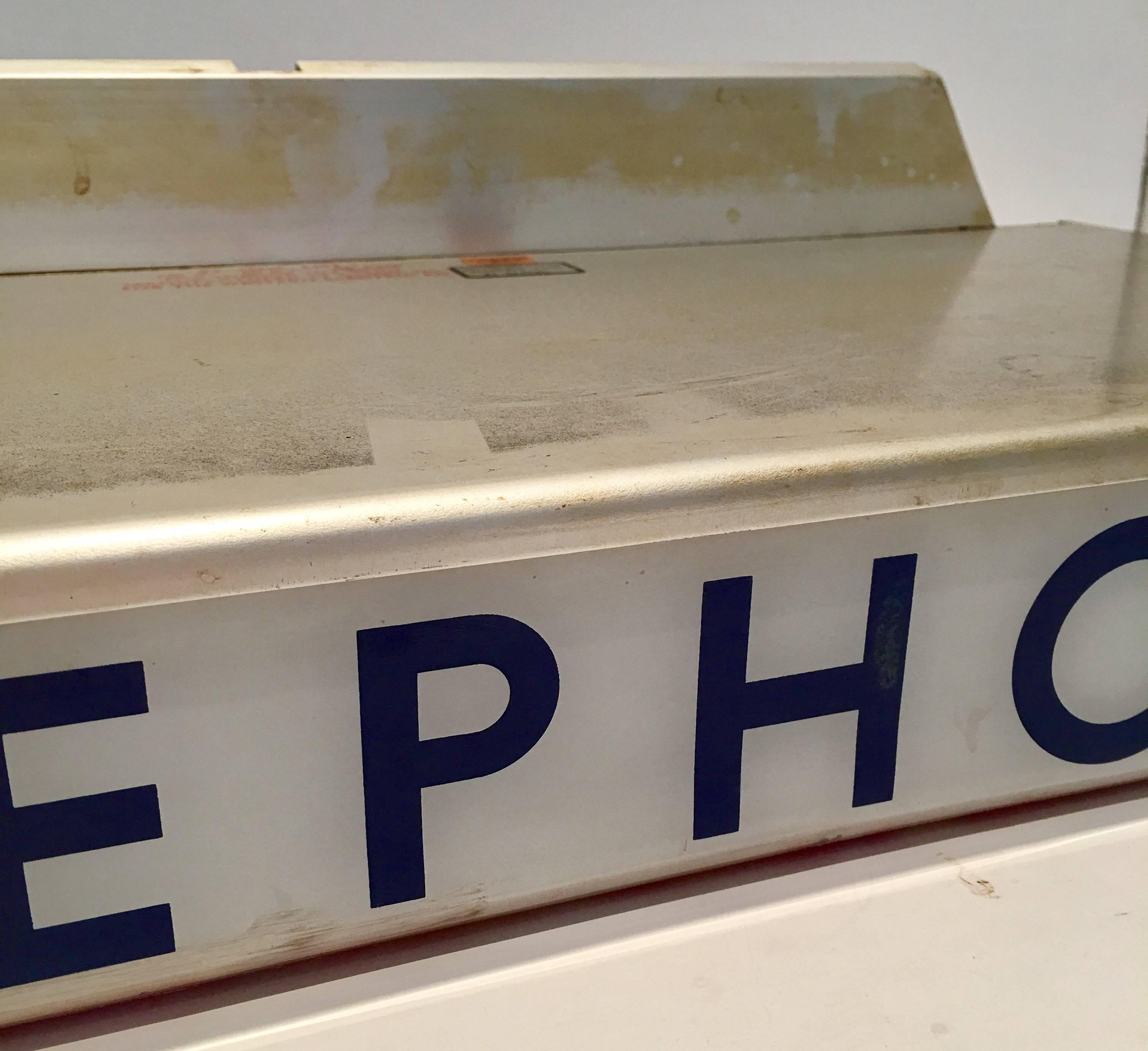 American 1930'S Western Electrical Co. Telephone Booth Light Box Sign