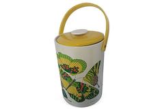 Vintage Georges Briard Large Thermal Lidded "Butterflies" Ice Bucket
