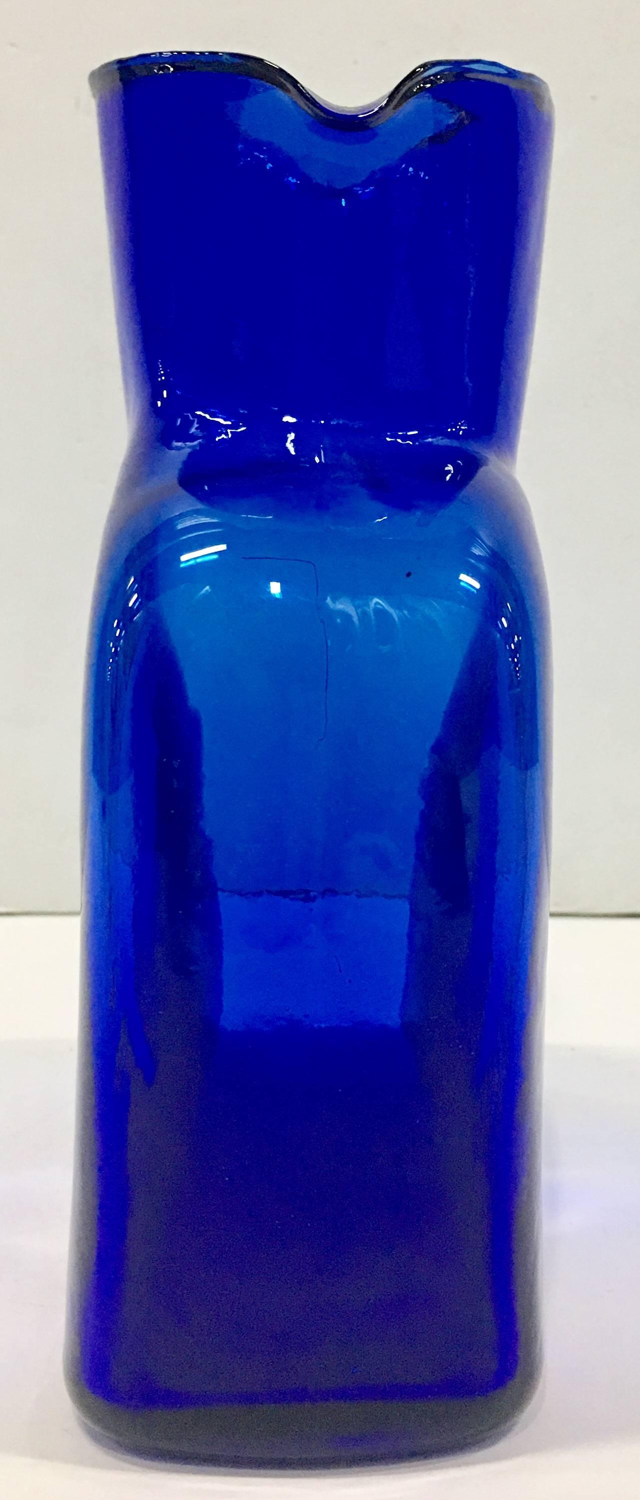 blenko blue glass vase