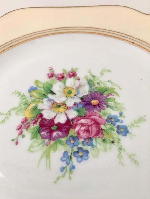 MidCentury French Limoge Porcelain and 22Karat Gold Dessert Plates