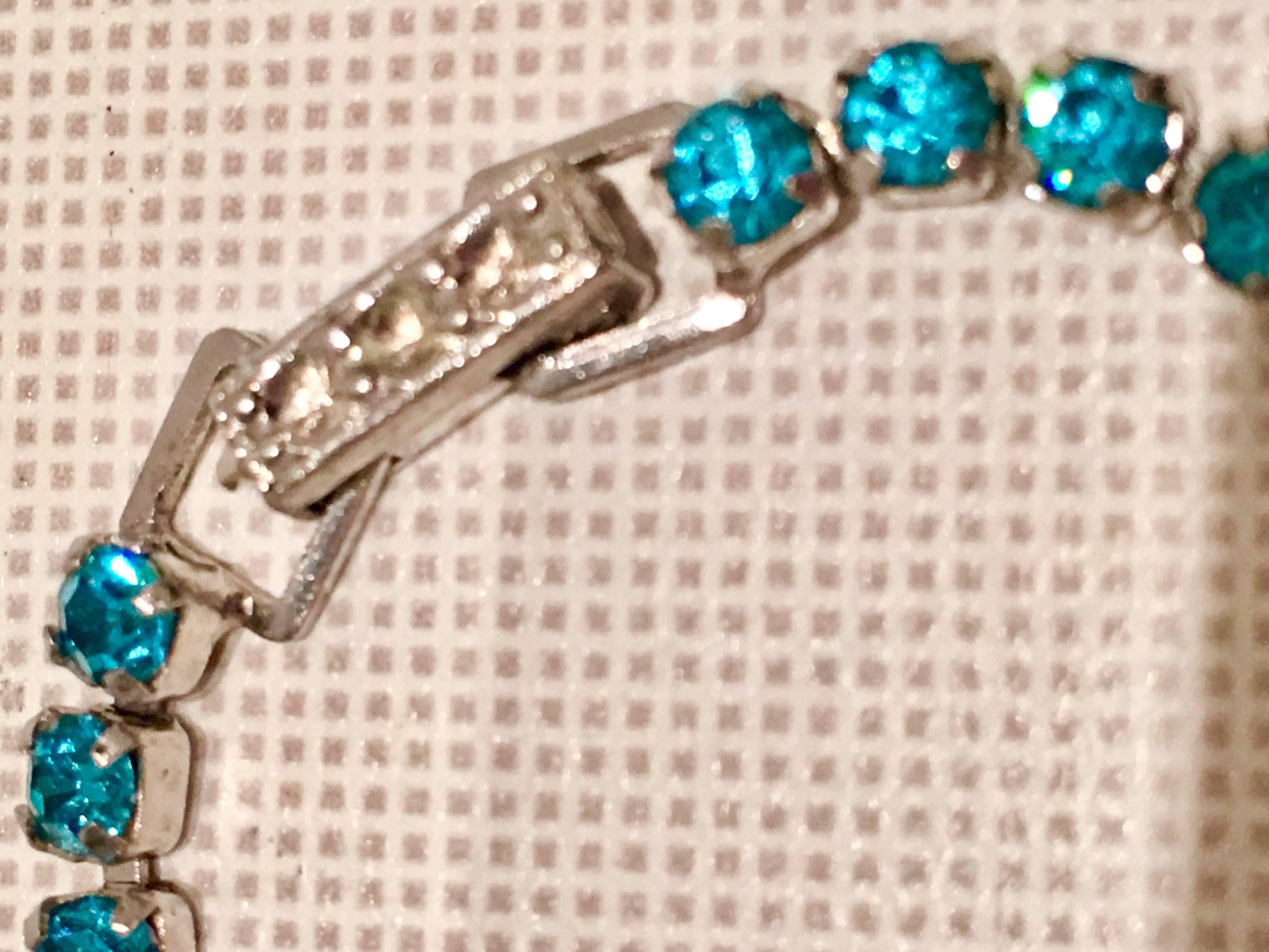 1960s Blue Sapphire Austrian Crystal 3D Choker Necklace 4