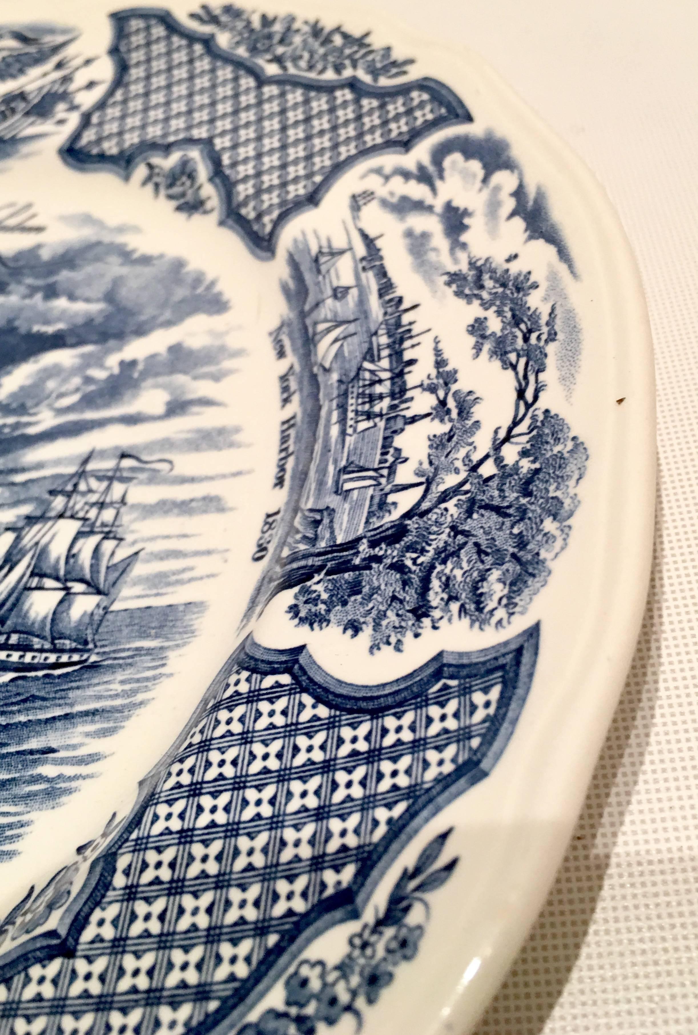 Set Of Eleven Fair Winds Blue Dinner Plates By Alfred Meakin England 