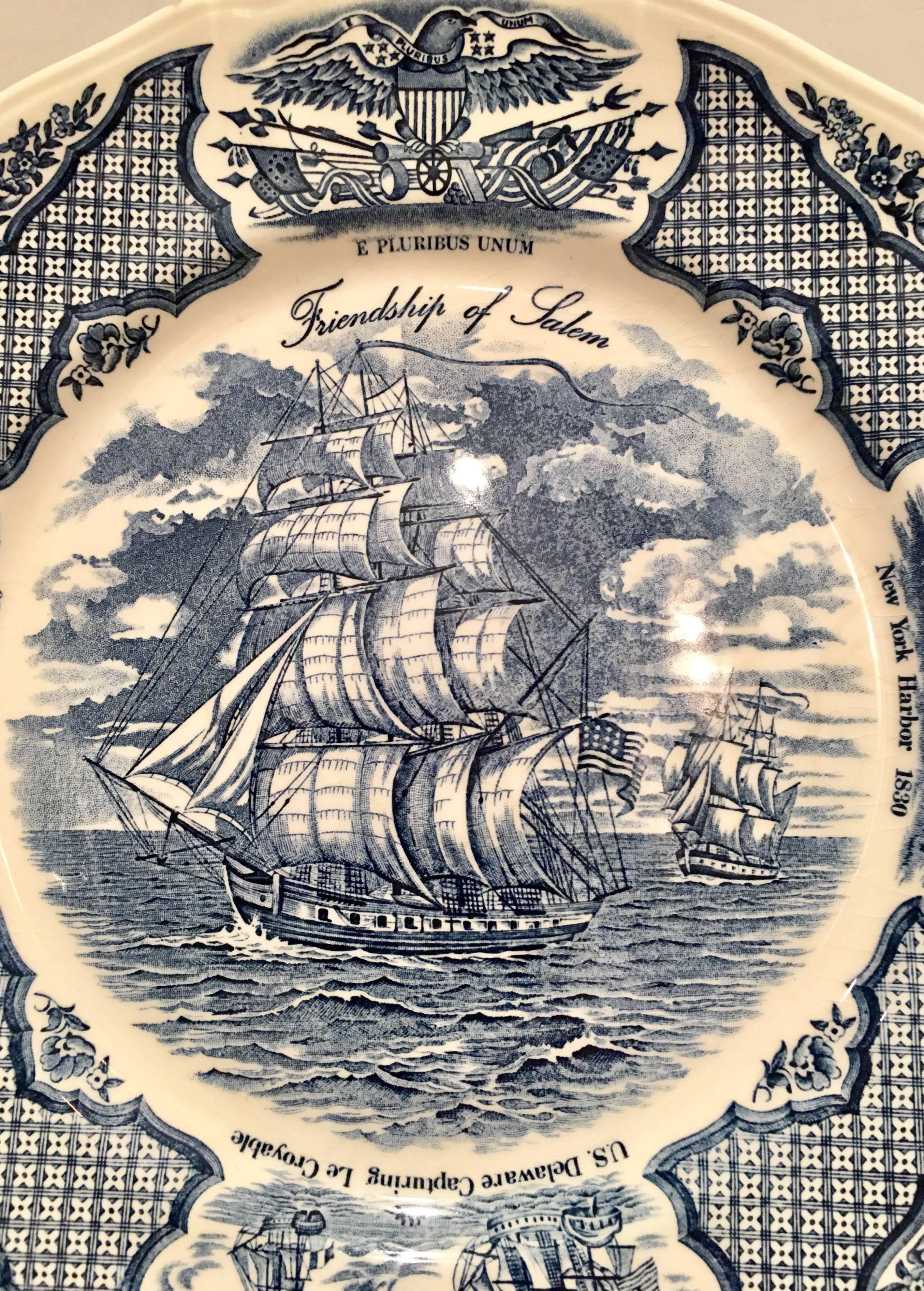 Set Of Eleven Fair Winds Blue Dinner Plates By Alfred Meakin England 
