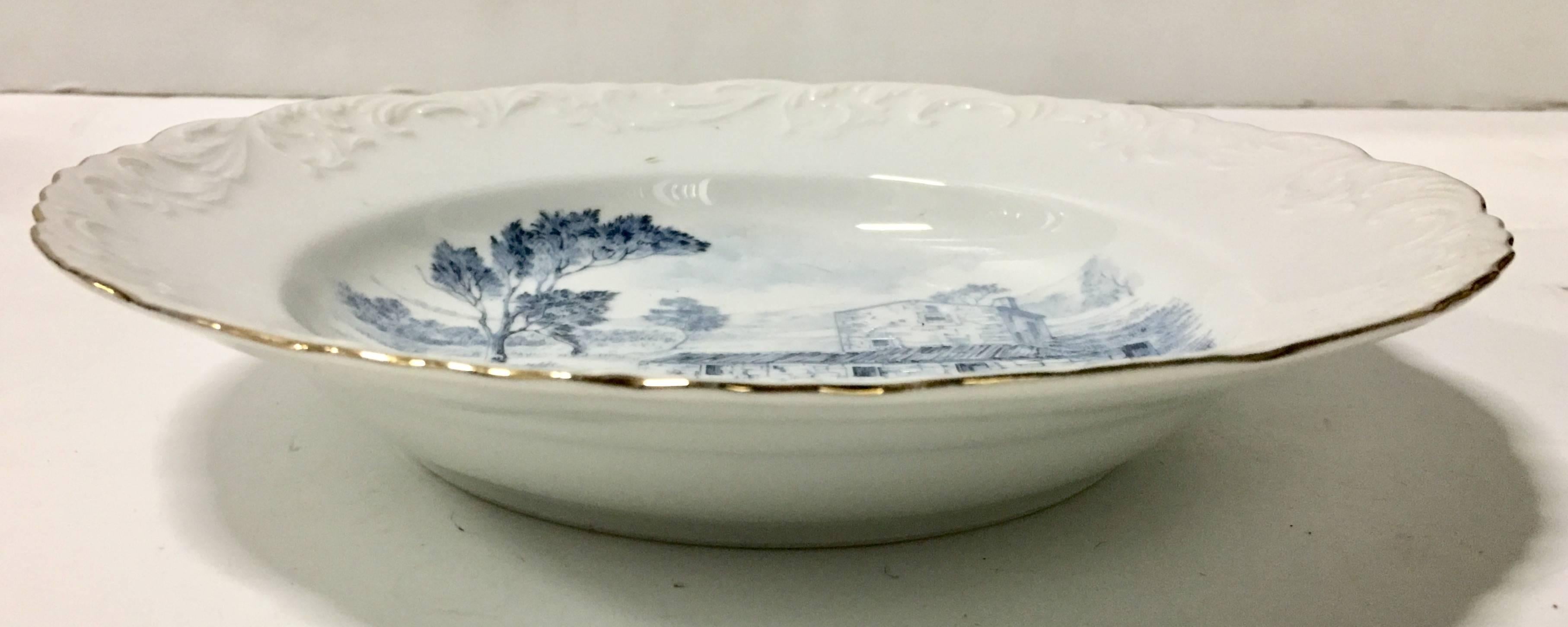Portuguese Vintage Portugal Blue and White Ceramic Dinnerware Set of 26 by Spal Porcelanas