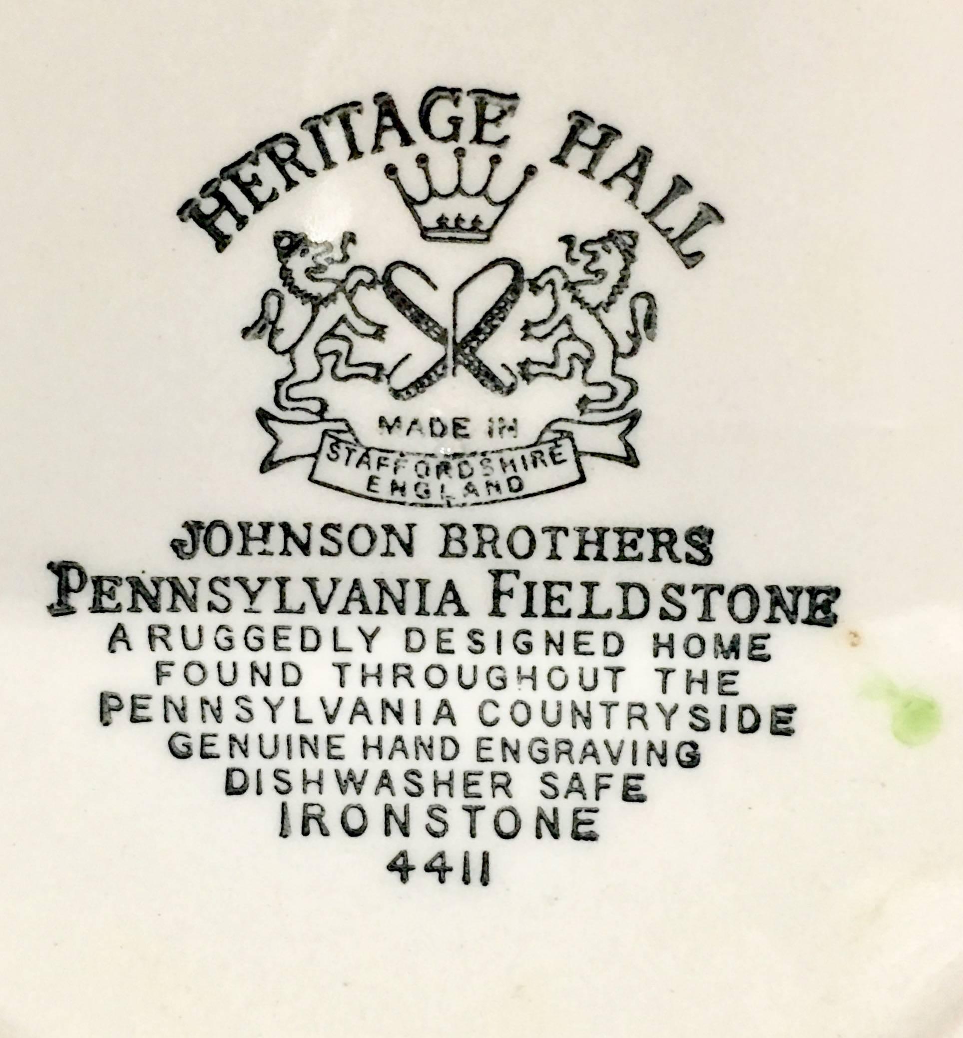 Ceramic Vintage English Staffordshire Set of 15-Heritage Hall by, Johnson Brothers