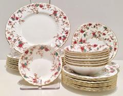 Vintage Minton England 26-Piece Set of "Ancestral" Bone China Dinnerware