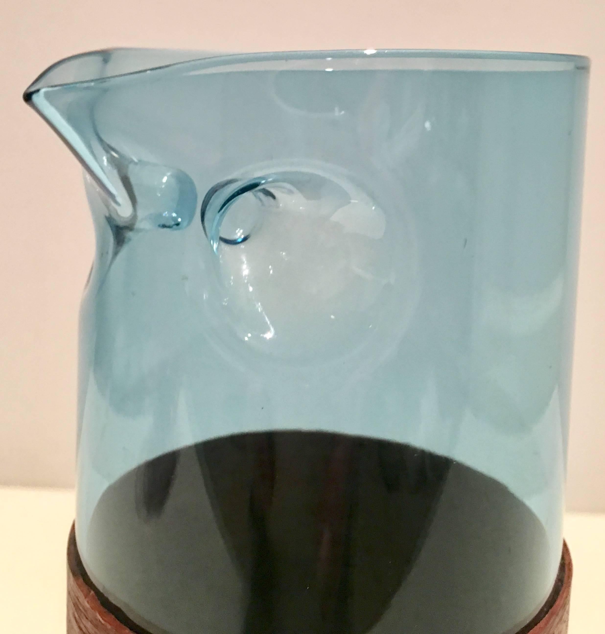 20th Century Mid-Century Modern Teak Wrapped Art Glass 