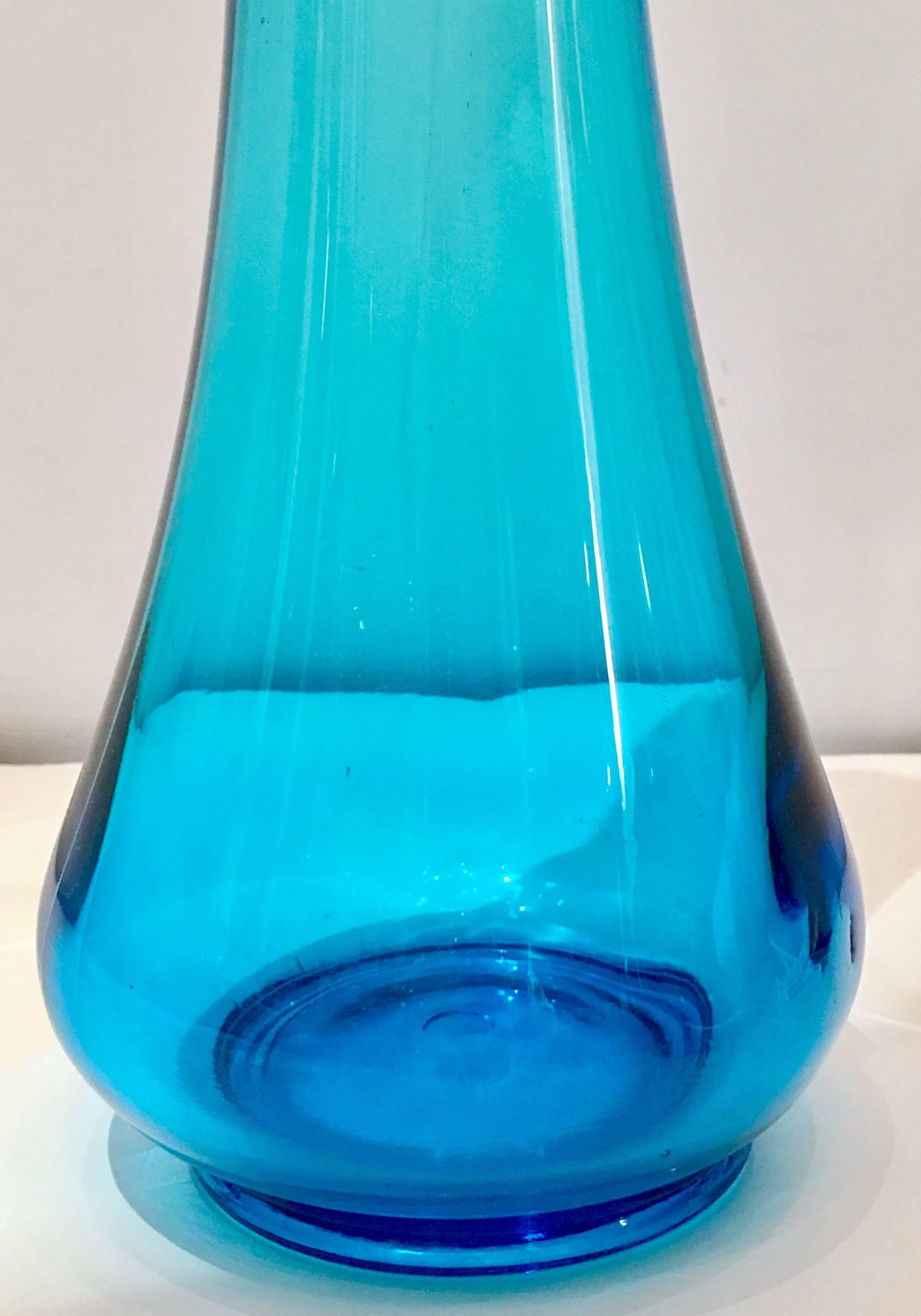Mid-Century Blown Art Glass Tall Slag Glass Vase In Good Condition In West Palm Beach, FL